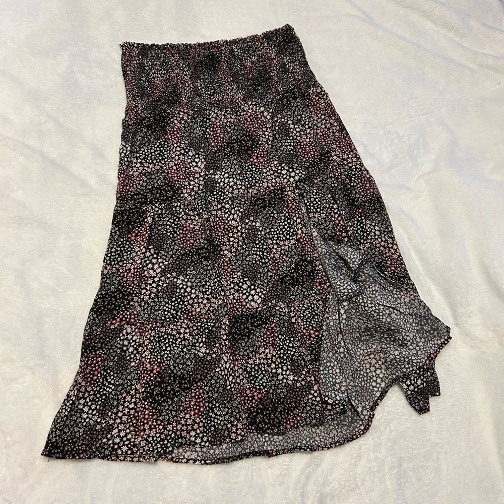 True Craft Black and Pink Midi Skirt